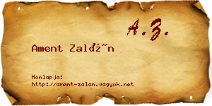 Ament Zalán névjegykártya