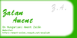 zalan ament business card